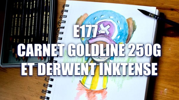 E177 – Carnet Goldline 250g et Derwent Inktense